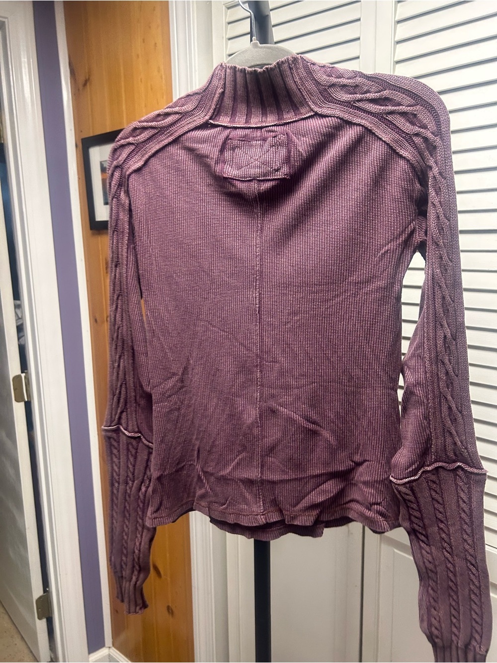 Nwot We The Free breezy Turtleneck dark plum - Picture 7 of 7